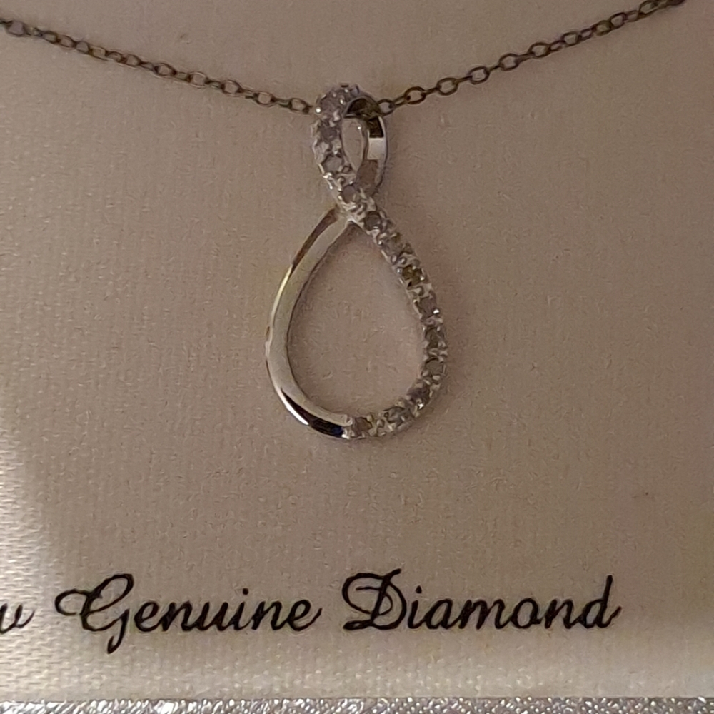 Sterling Silver Diamond Pendant Necklace